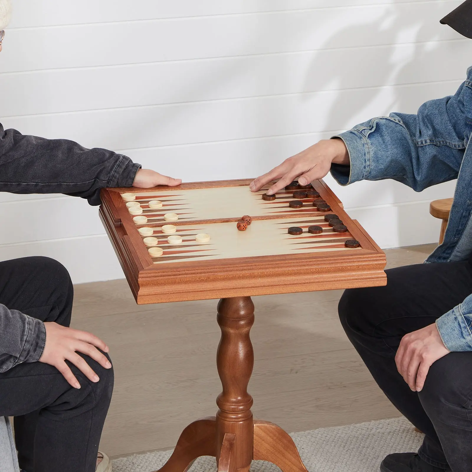 3-IN-1 Chess Checkers Backgammon Table Set - Image 8
