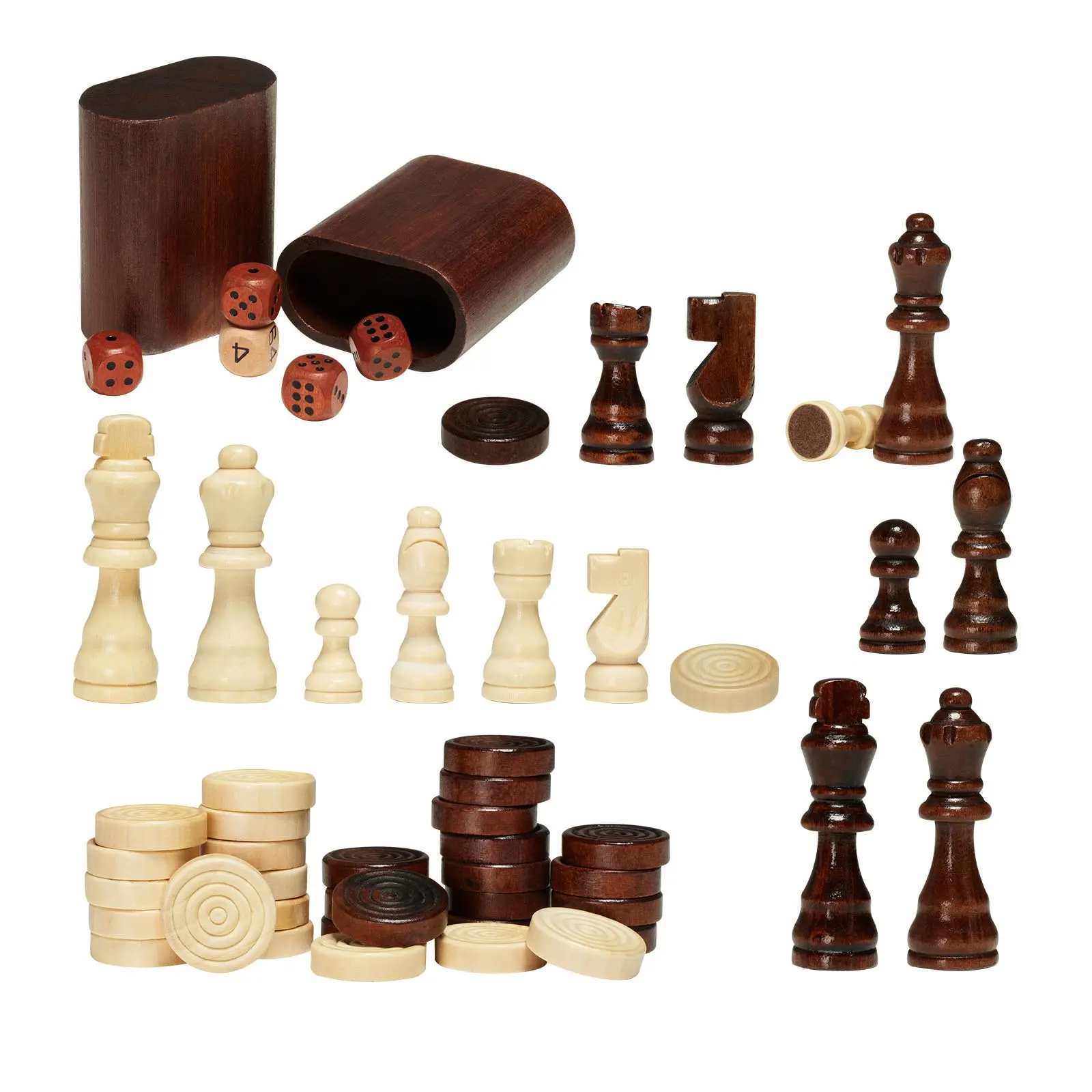 3-IN-1 Chess Checkers Backgammon Table Set - Image 9