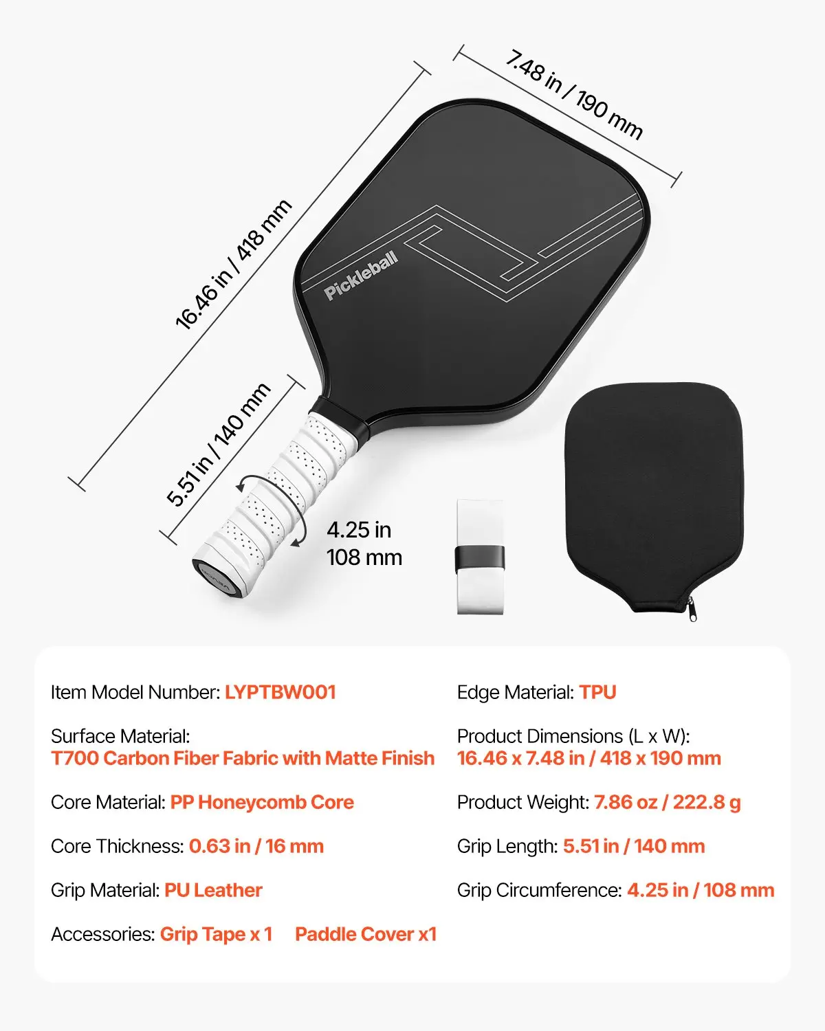 VEVOR Pickleball Paddle Professional Pickleball Paddle with Increased Power - Image 6