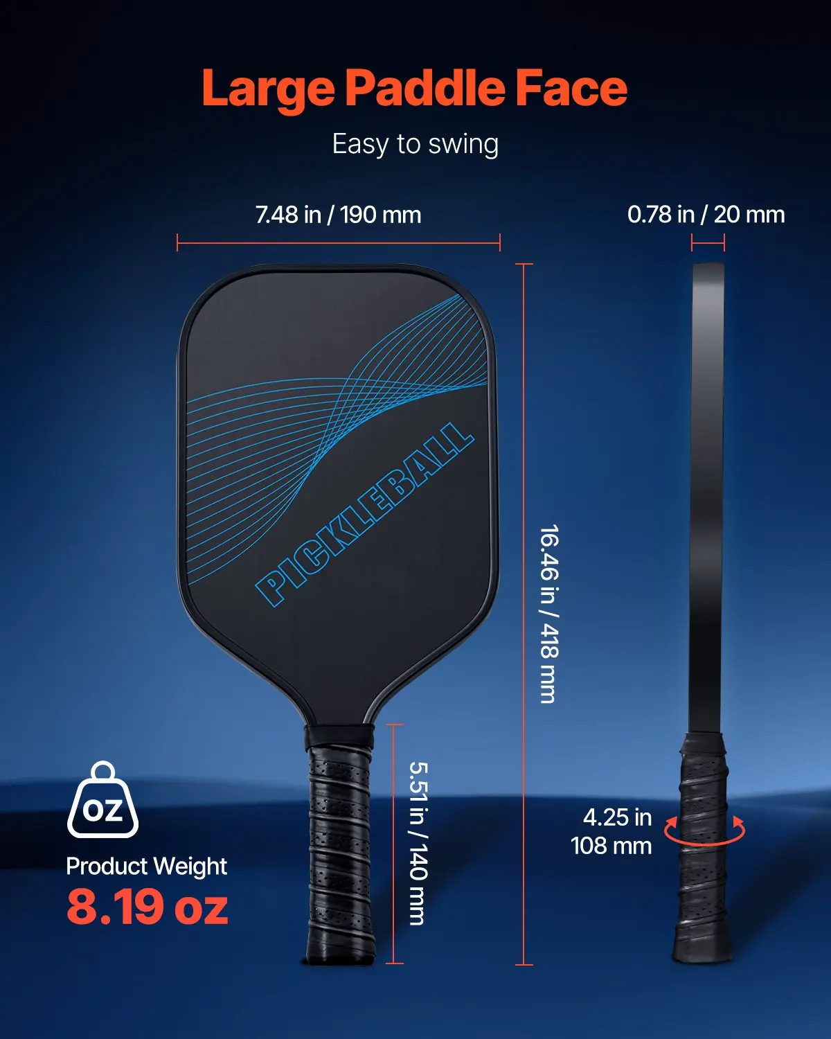 VEVOR Pickleball Paddle Honeycomb Core Professional - Image 4