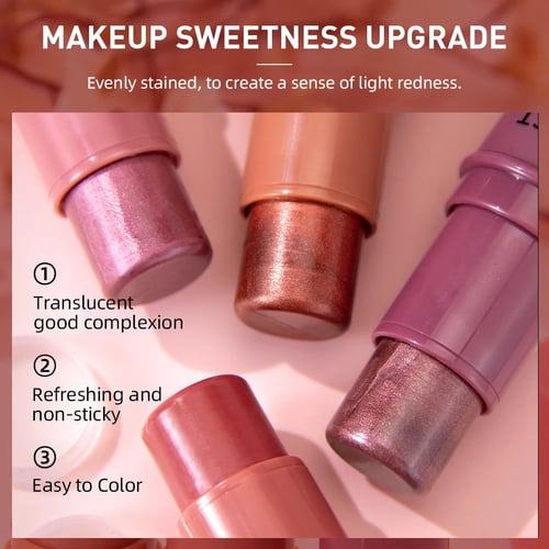 3-in-1 Cheek Blush Tinted Eyes Lips Brighten Cream - Image 4