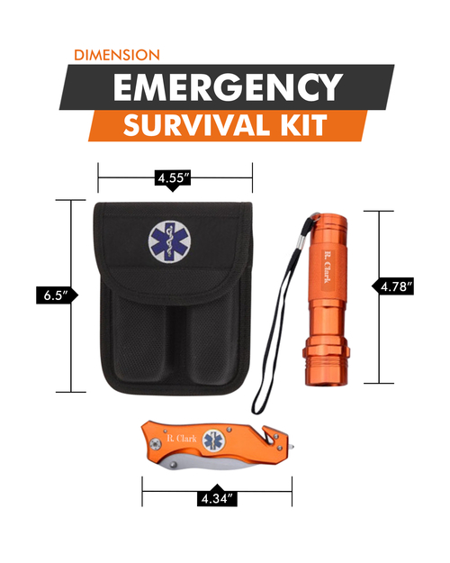 Survival Knife and Flashlight - Orange Finish - Emergency - LED Light - Image 3